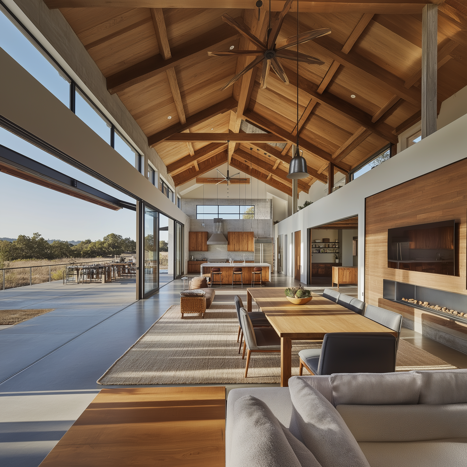 Warm contemporary living space
