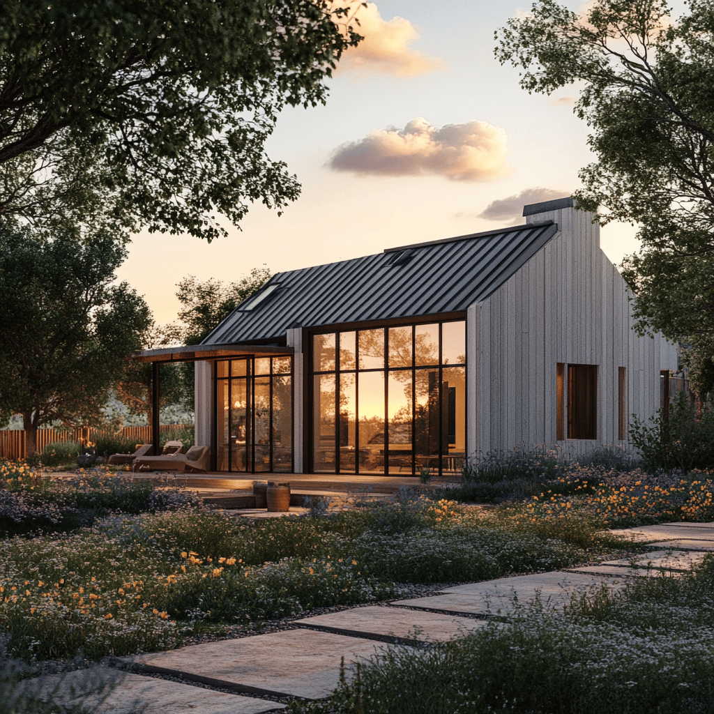 Light-filled modern farmhouse interior